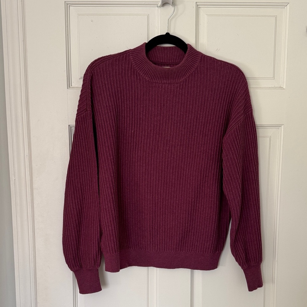 Frank & Oak Plum Ribbed Sweater